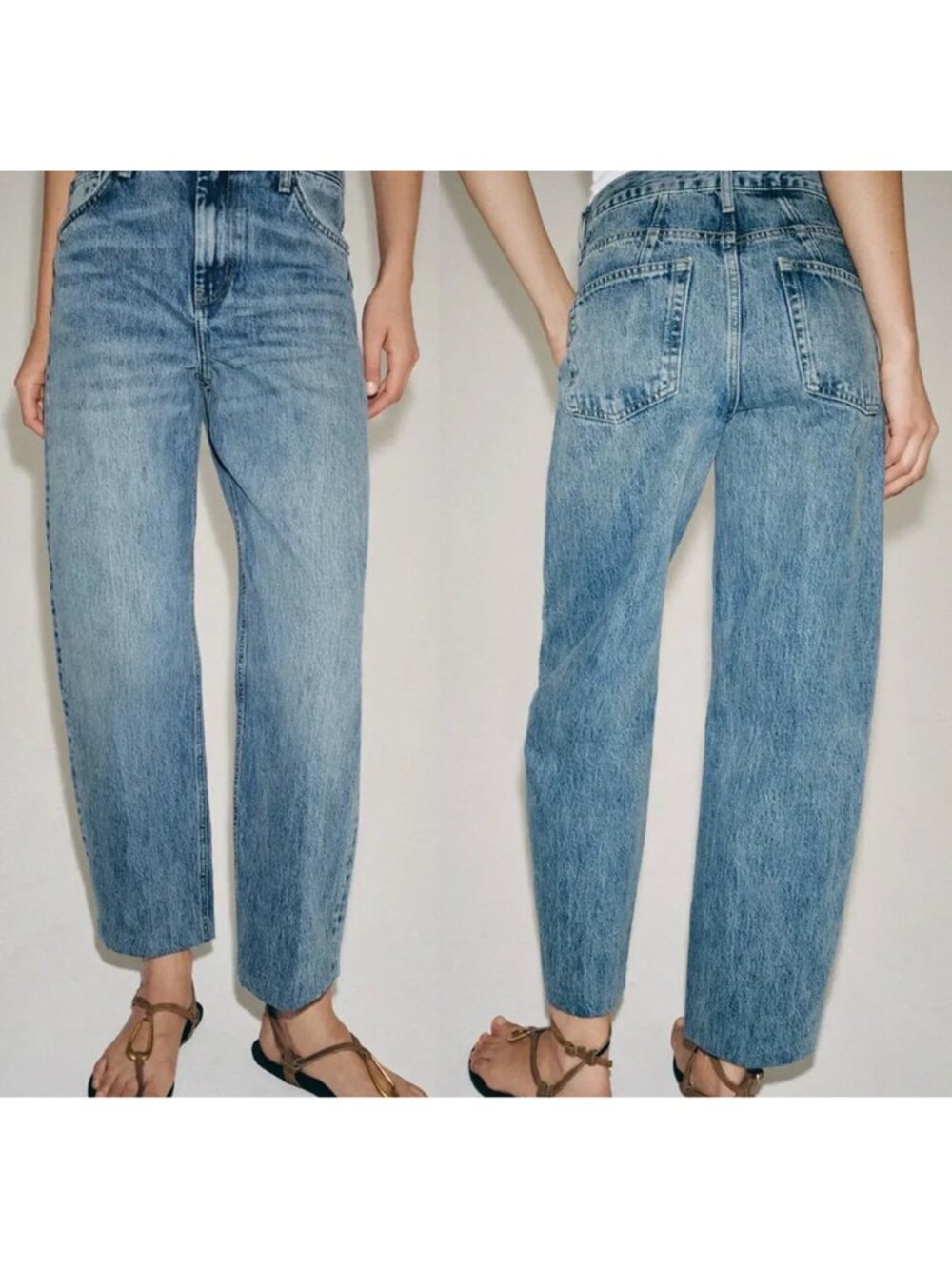 NEW ZARA high-waist tapered jeans 6840 size 34